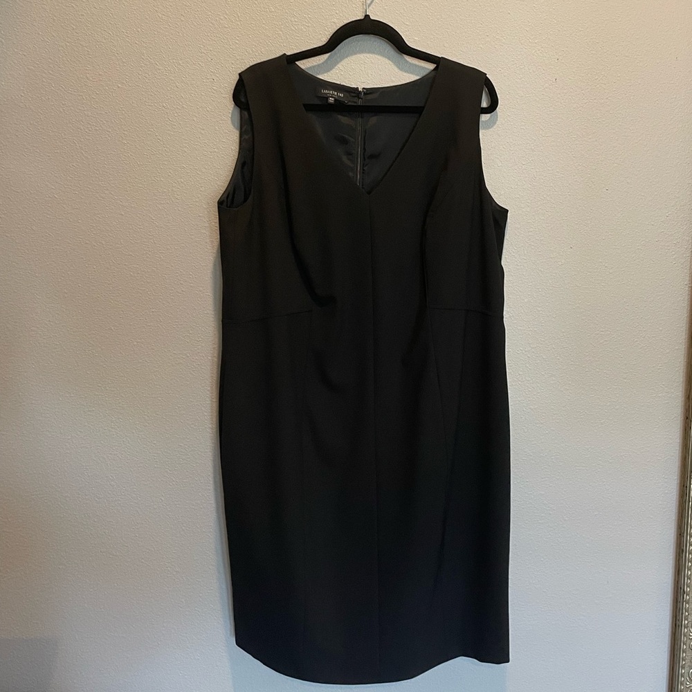 Like New Lafayette 148 Black Geneva Wool-Blend Sheath Dress Sz 18W